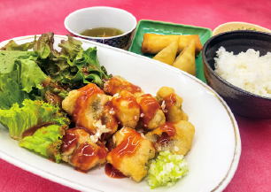 白身魚のチリソース定食