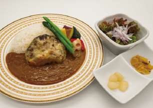 彩り野菜チーズハンバーグカレー
